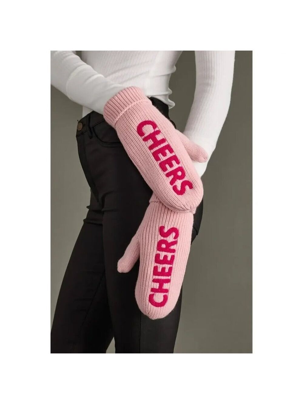 ($20) "Cheers" Mittens - Pink
